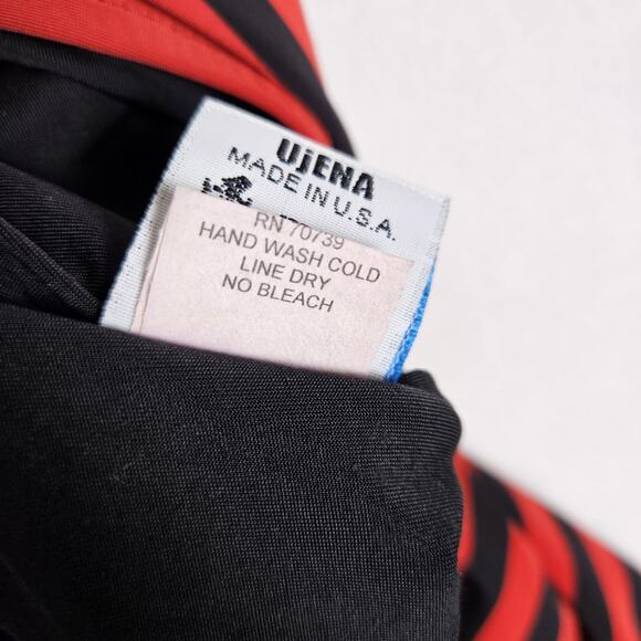 Pin-Up Halter Swimsuit Women One Piece High Back Stripe Full Coverage Nautical L - Picture 13 of 15